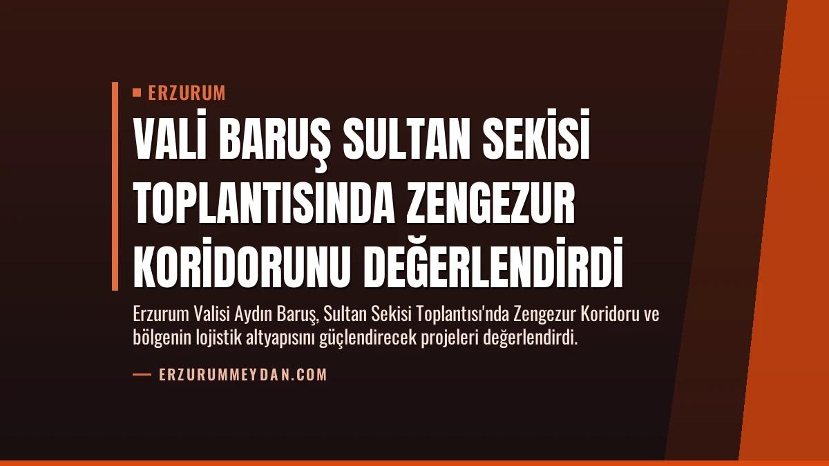 Vali Baruş Sultan Sekisi Toplantısında Zengezur Koridorunu Değerlendirdi
