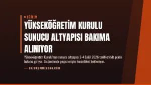 Yükseköğretim Kurulu Sunucu Altyapısı Bakıma Alınıyor